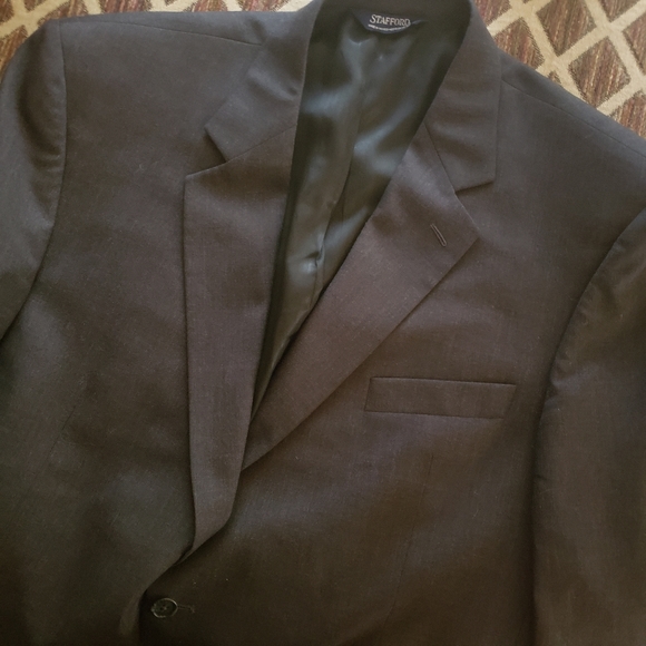 STRATFORD MENS GREY WOOL SUIT JACKET 48 LG - Picture 2 of 8